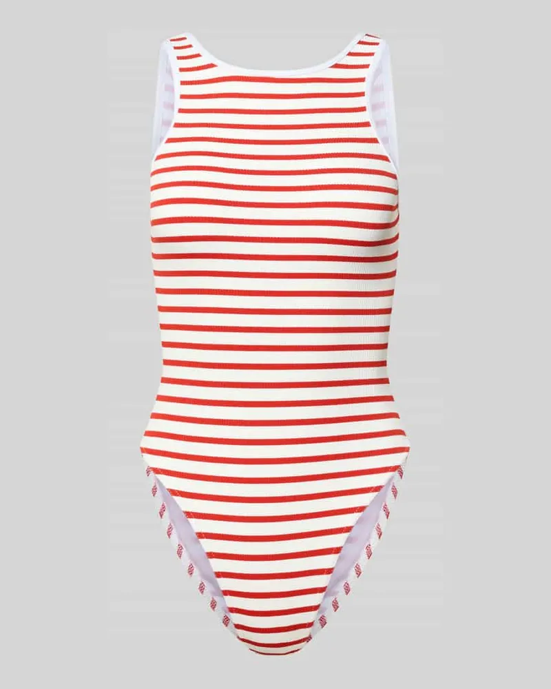 Banana Moon Badeanzug mit rückseitigem Cut Out Modell 'LUNELY NAUTICAL Rot