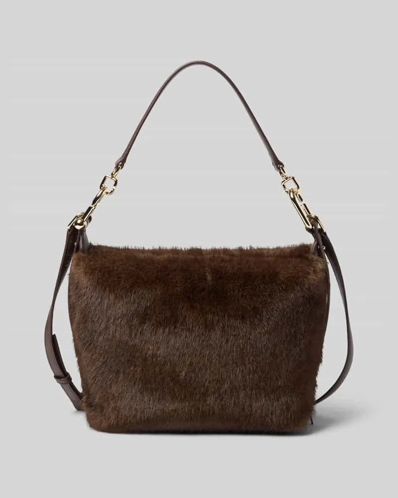 Furla Hobo Bag aus Kunstfell Dunkelbraun