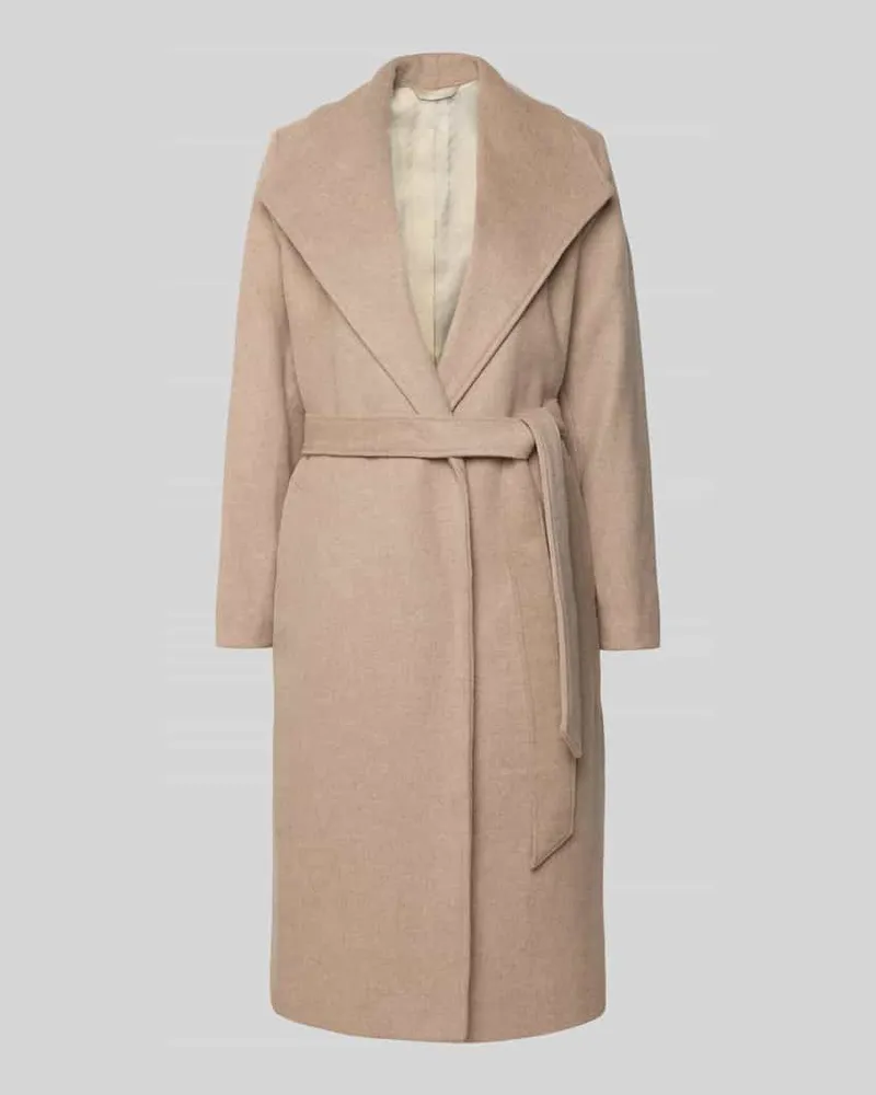Selected Regular Fit Mantel aus Woll-Mix Modell 'ROSA Beige