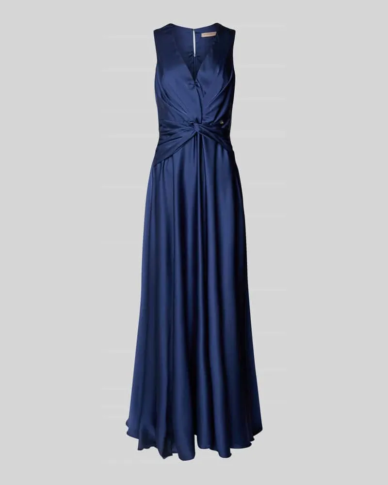 Rinascimento Abendkleid mit V-Ausschnitt und Knotendetail Blau