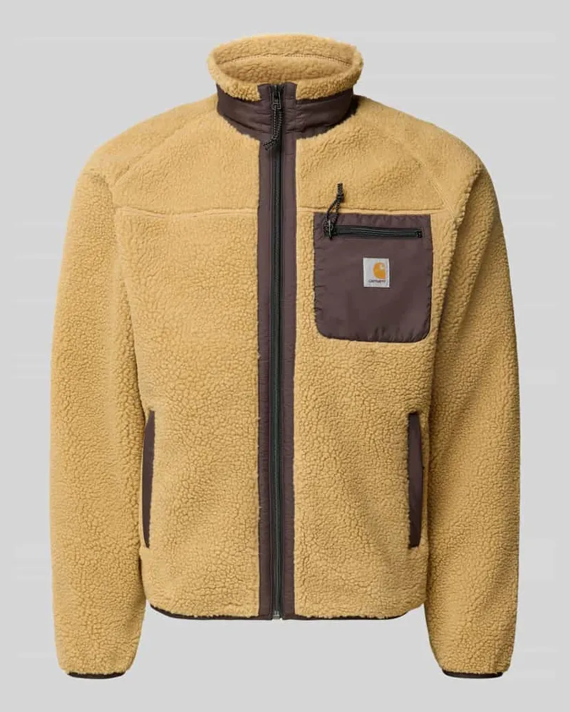 Carhartt WIP Teddyjacke mit Brusttasche Modell 'PRENTIS LINER Mittelbraun
