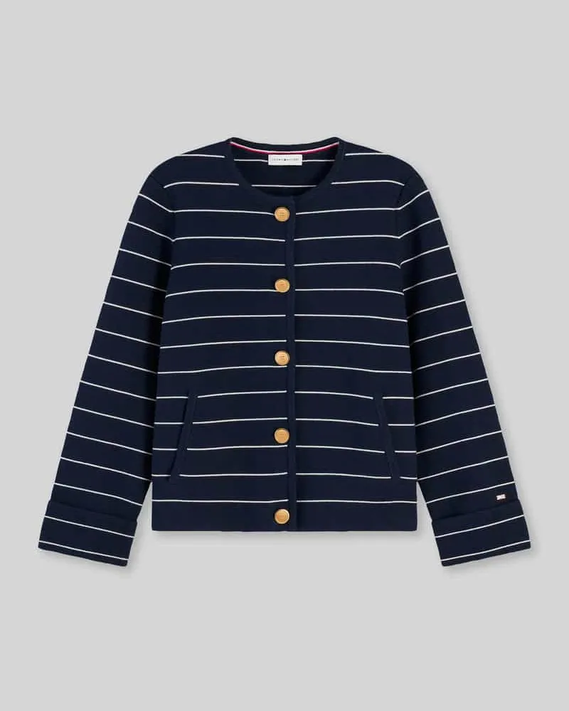 Tommy Hilfiger Boxy Fit Strickjacke aus reiner Baumwolle Marine