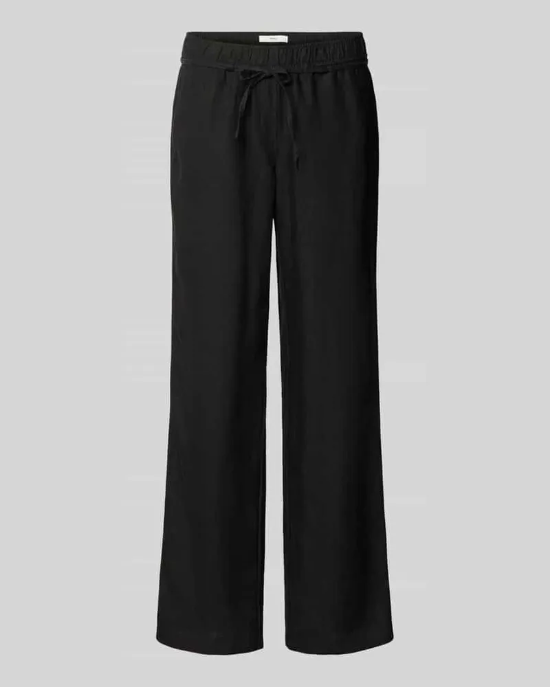 Brax Hose aus Leinen mit elastischem Bund Modell 'FARINA Black