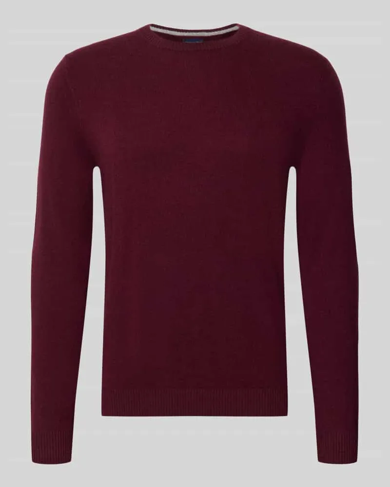 Christian Berg Kaschmirpullover mit gerippten Abschlüssen Bordeaux