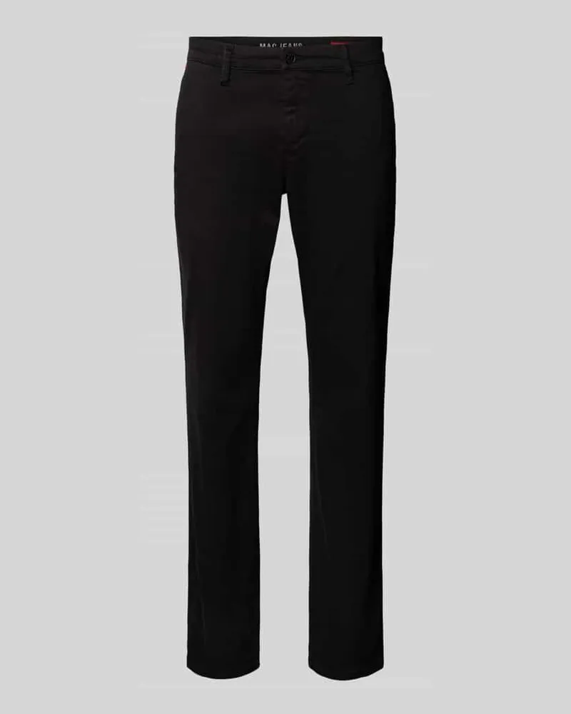 MAC Jeans Slim Fit Hose mit Label-Applikation Modell 'Lennox Black