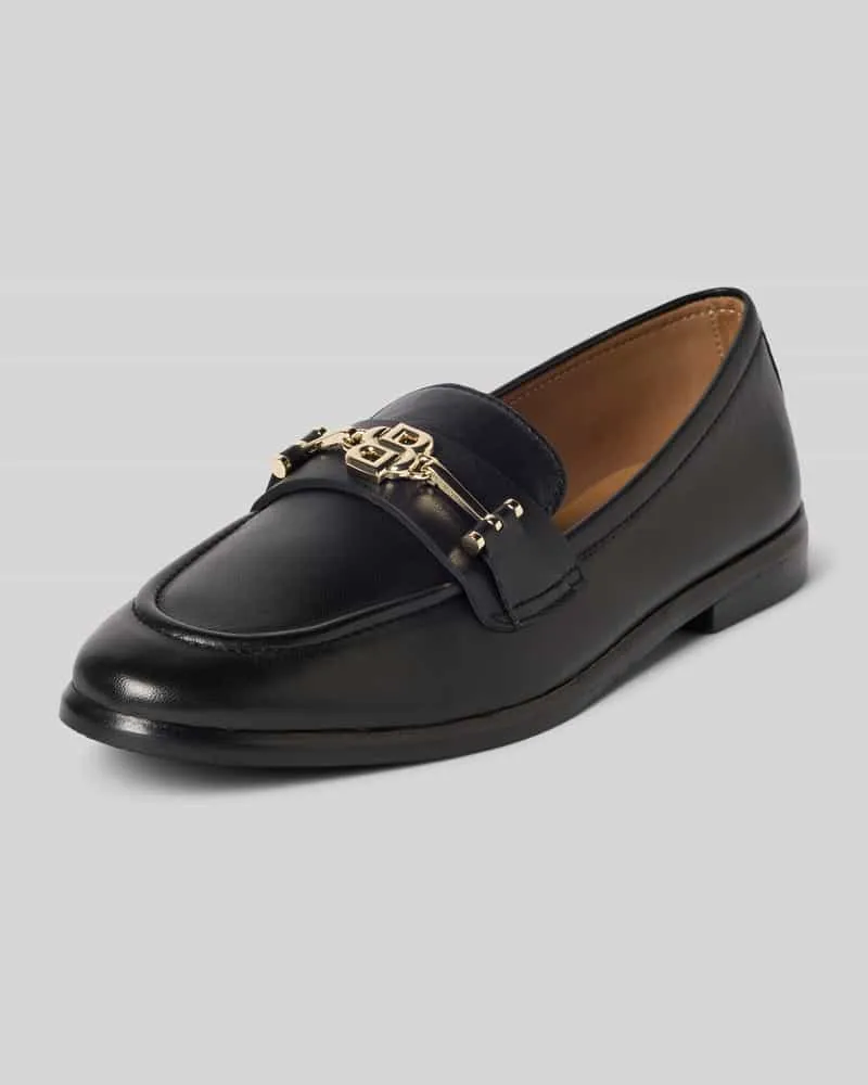 HUGO BOSS Slipper aus Rindsleder Black