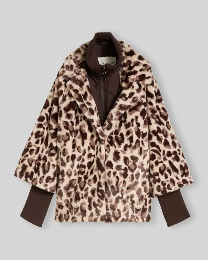 Tom Tailor Regular Fit Teddyjacke mit langen Ärmeln Beige