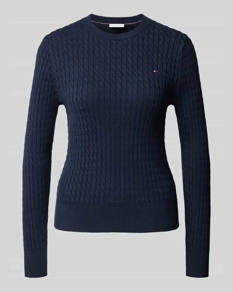 Tommy Hilfiger Regular Fit Pullover aus reiner Baumwolle Marine