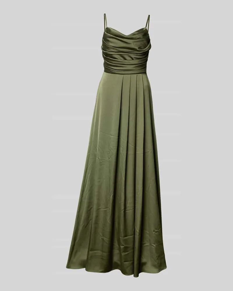 TROYDEN Abendkleid mit Herz-Azsschnitt Oliv