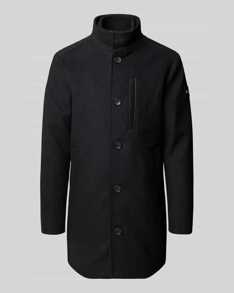 Tom Tailor Regular Fit Wolljacke mit Stehkragen Black