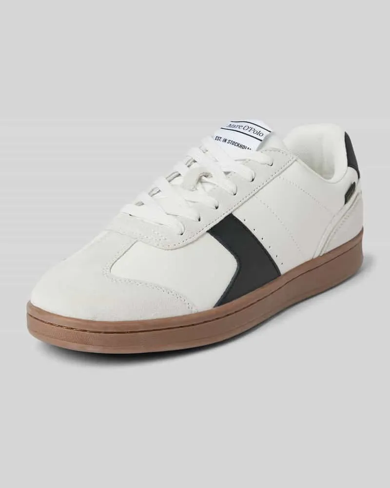 Marc O'Polo Ledersneaker mit Kontrastbesatz Modell 'Vincenzo Weiss