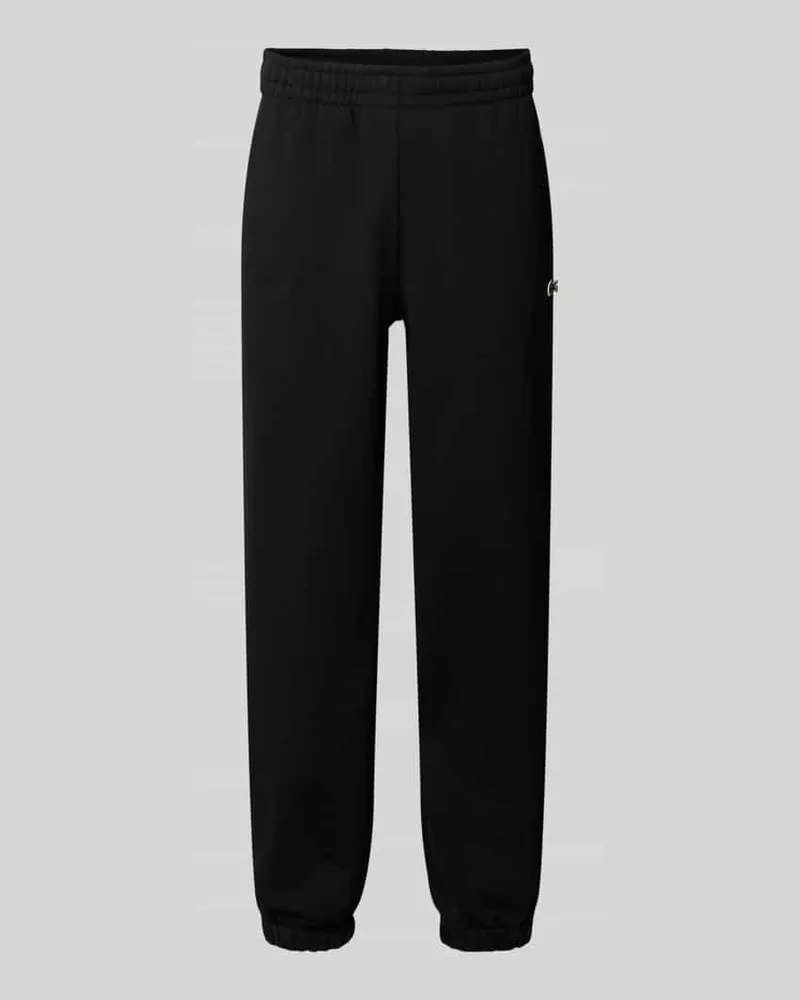 Lacoste Regular Fit Sweathose aus Baumwoll-Mix Black