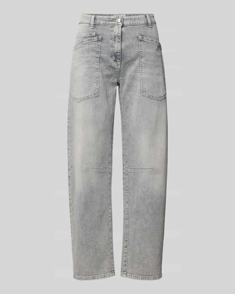 Cambio Barrel Fit Jeans aus Baumwoll-Mix Modell 'OCEAN Hellgrau