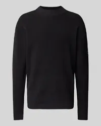 Calvin Klein Relaxed Fit Strickpullover mit Label-Patch Black