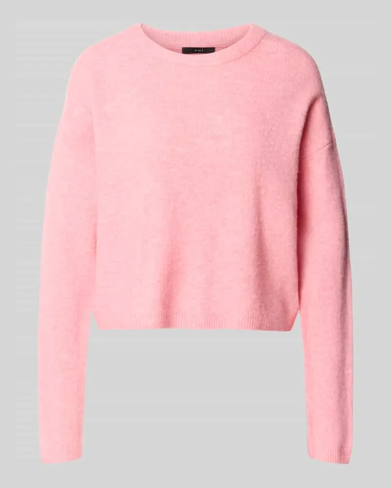 Oui  Pullover Modell 'NILA' mit Cropped-Schnitt Hellrosa
