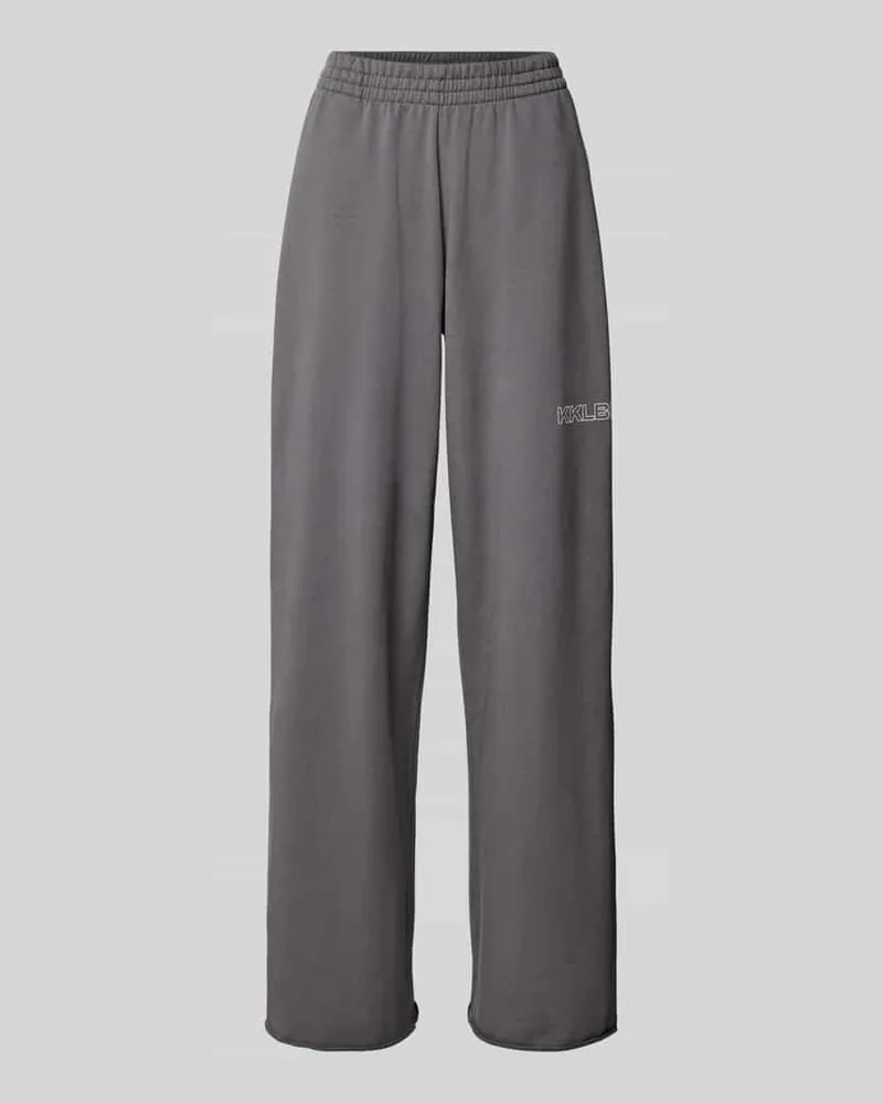 Karo Kauer Jogpants mit Rollsaum und Label-Print Anthrazit
