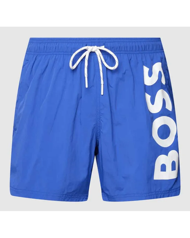 HUGO BOSS Badehose mit Label-Print Modell 'Octopus Royal