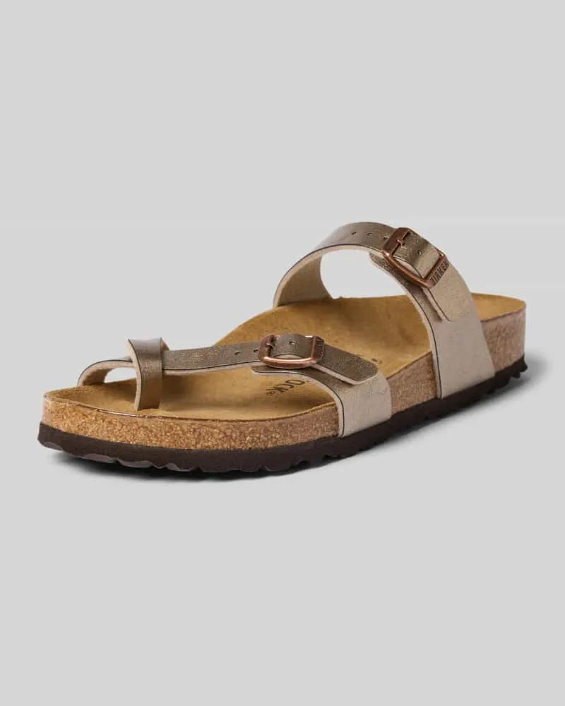 Birkenstock Slipper in Leder-Optik Modell 'Mayari Taupe