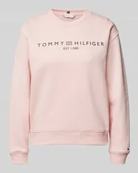 Tommy Hilfiger Sweatshirt mit Label-Print Rosa