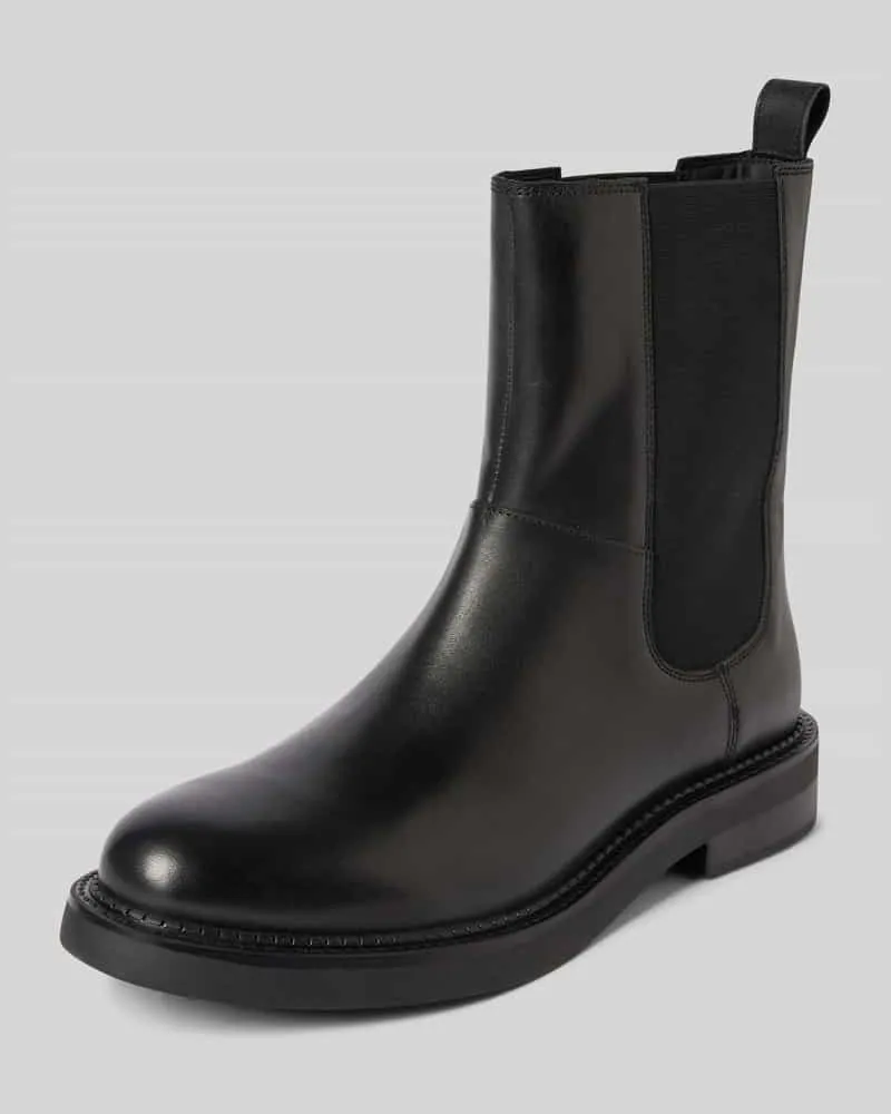 Geox Stiefeletten aus Leder-Textil-Mix Black