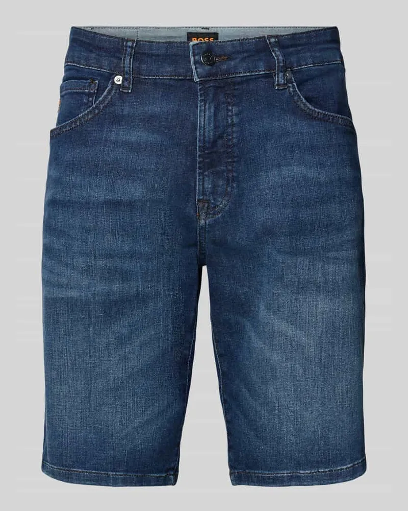 HUGO BOSS Regular Fit Jeansshorts aus Baumwoll-Mix Modell 'RE.MAINE Dunkelblau
