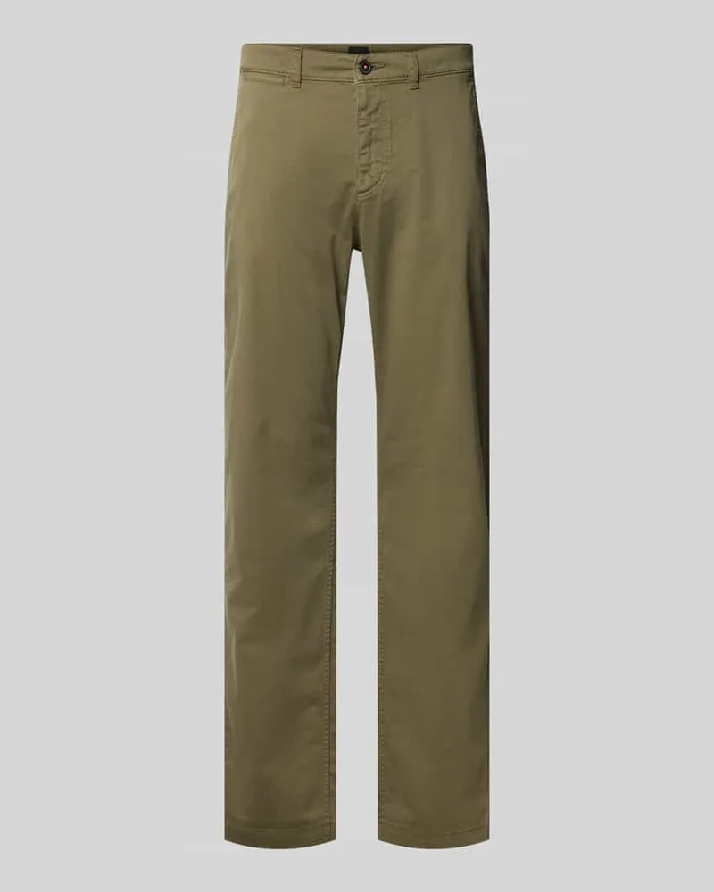 HUGO BOSS Regular Fit Chino aus Baumwoll-Mix Oliv