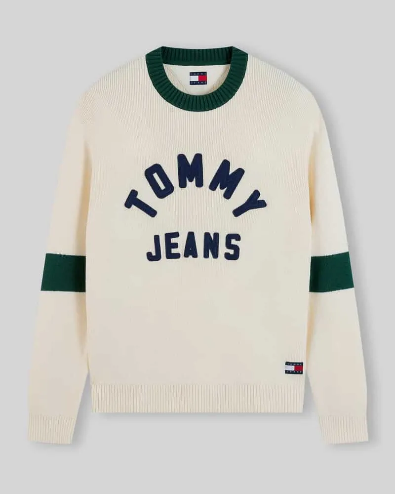 Tommy Hilfiger Regular Fit Pullover aus reiner Baumwolle Modell 'NEW CLASSICS Offwhite