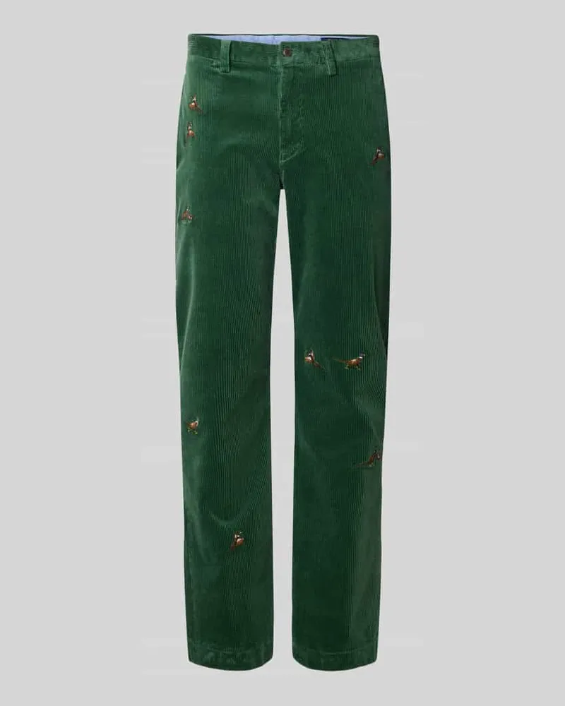 Ralph Lauren Regular Fit Cordhose mit Stitching-Details Gruen
