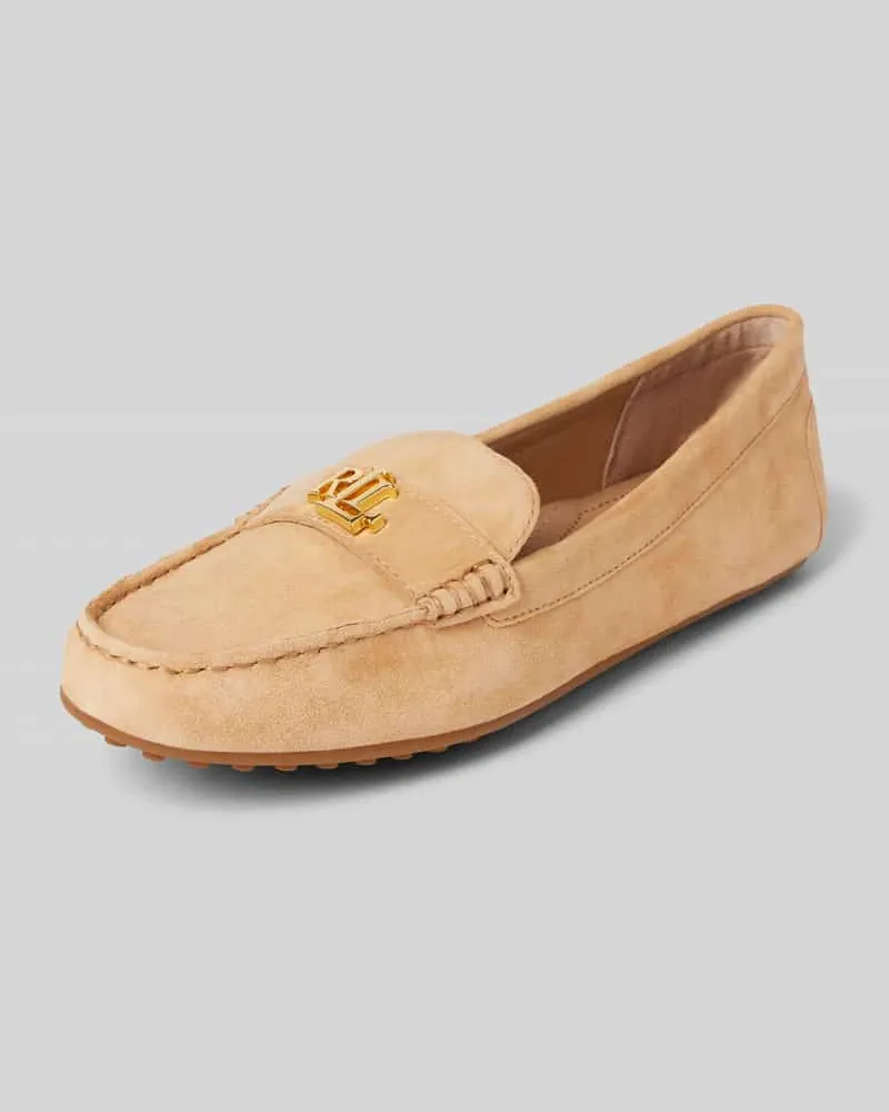 Ralph Lauren Mokassins mit Label-Applikation Modell 'BARNSBURY-FLATS-DRIVER Sand