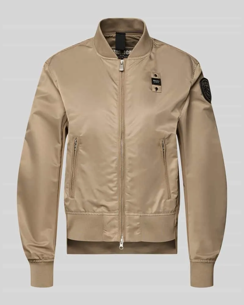 Blauer Bomberjacke mit Reißverschlusstaschen Modell 'LAURIE Beige