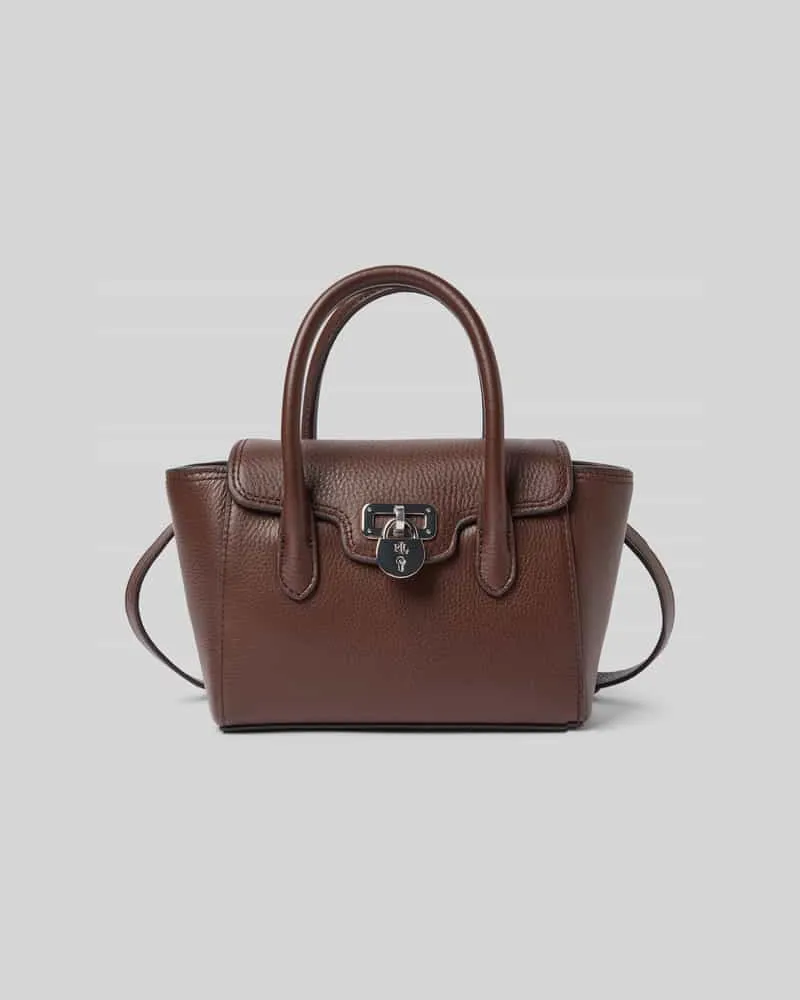 Ralph Lauren Handtasche aus Rindsleder mit Tragehenkeln Dunkelbraun