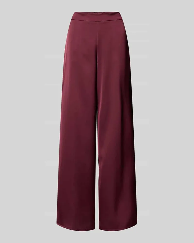 Vera Mont Wide Leg Hose aus Satin mit elastischem Bund Dunkelrot