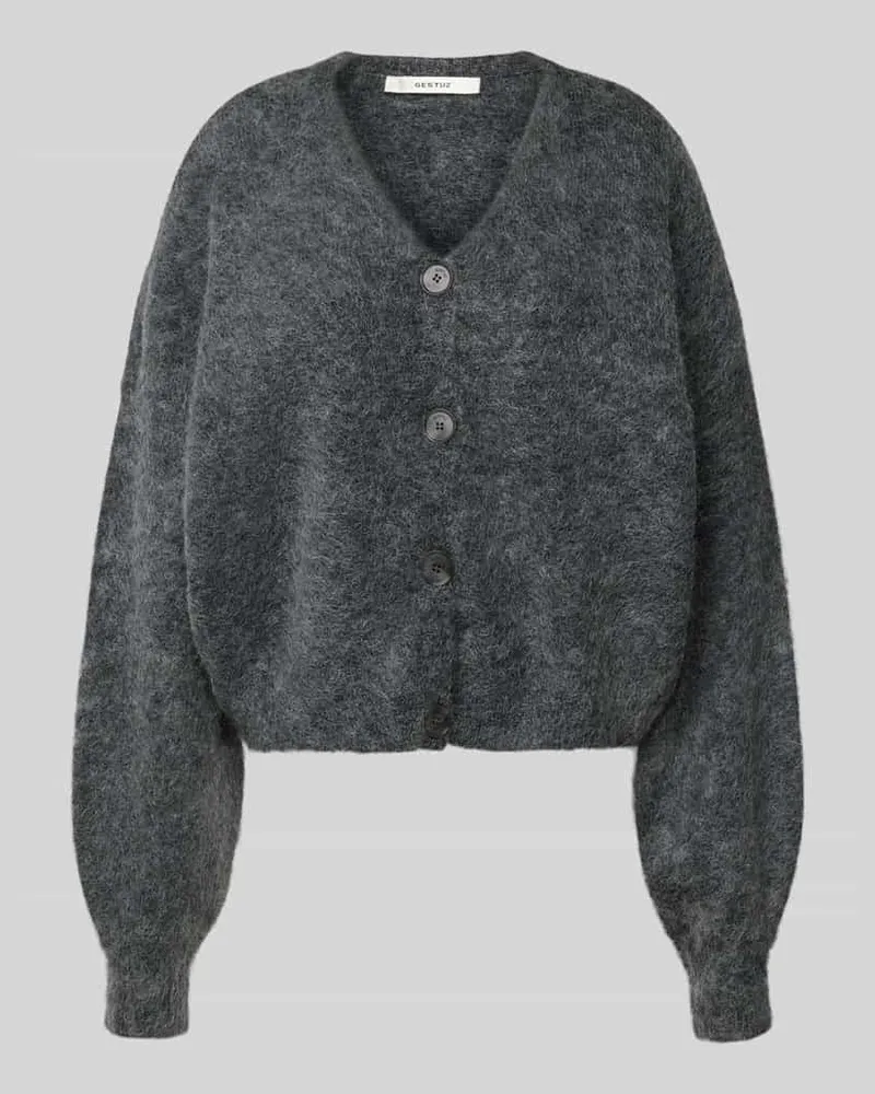 Gestuz Strickjacke mit Knopfleiste Modell 'debbie Anthrazit