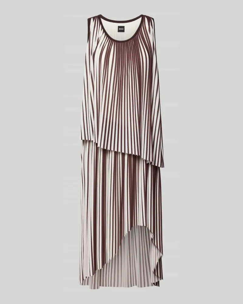 HUGO BOSS A-Linien Kleid mit Allover-Muster Modell 'ETARBI Schoko