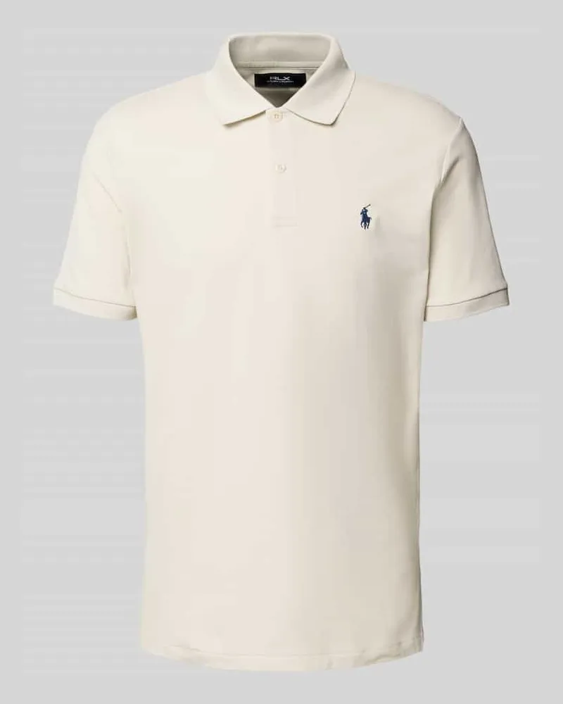 Ralph Lauren Slim Fit Poloshirt mit Label-Stitching Stein