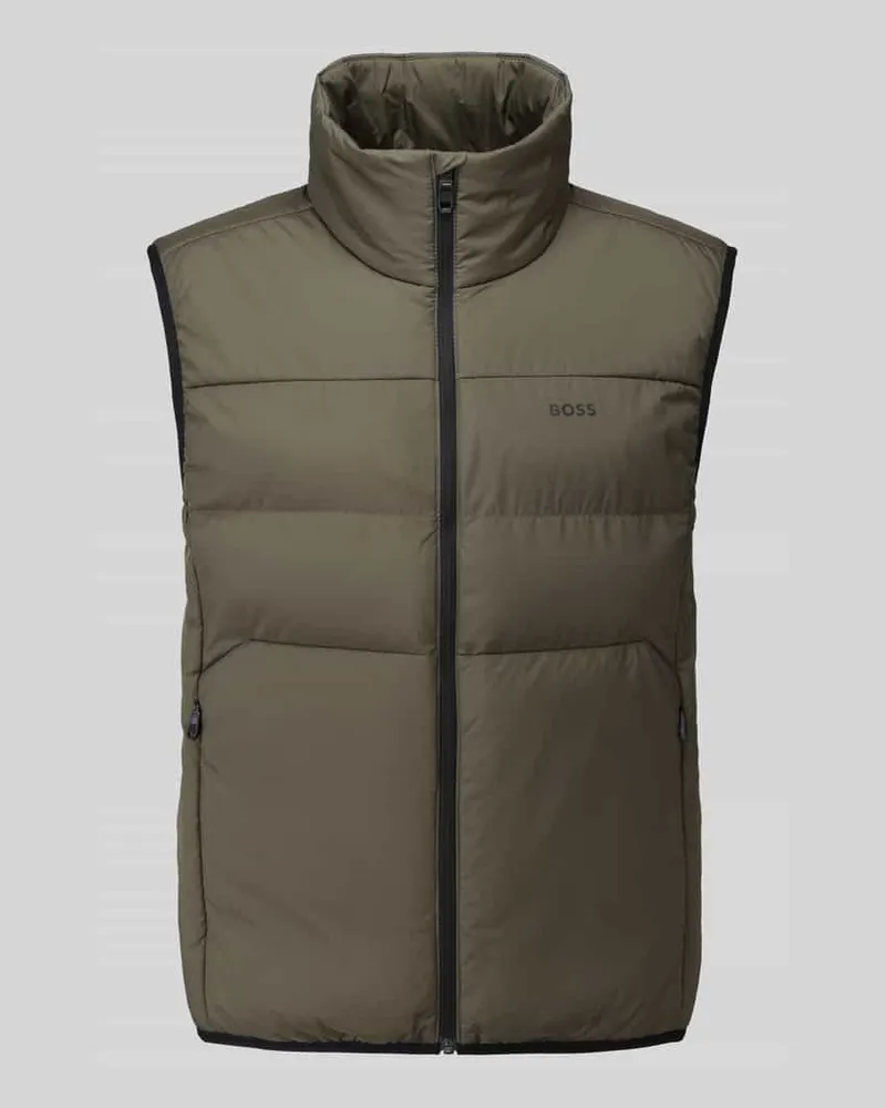 HUGO BOSS Regular Fit Weste mit Stehkragen Modell 'OW_Urbanex Dunkelgruen