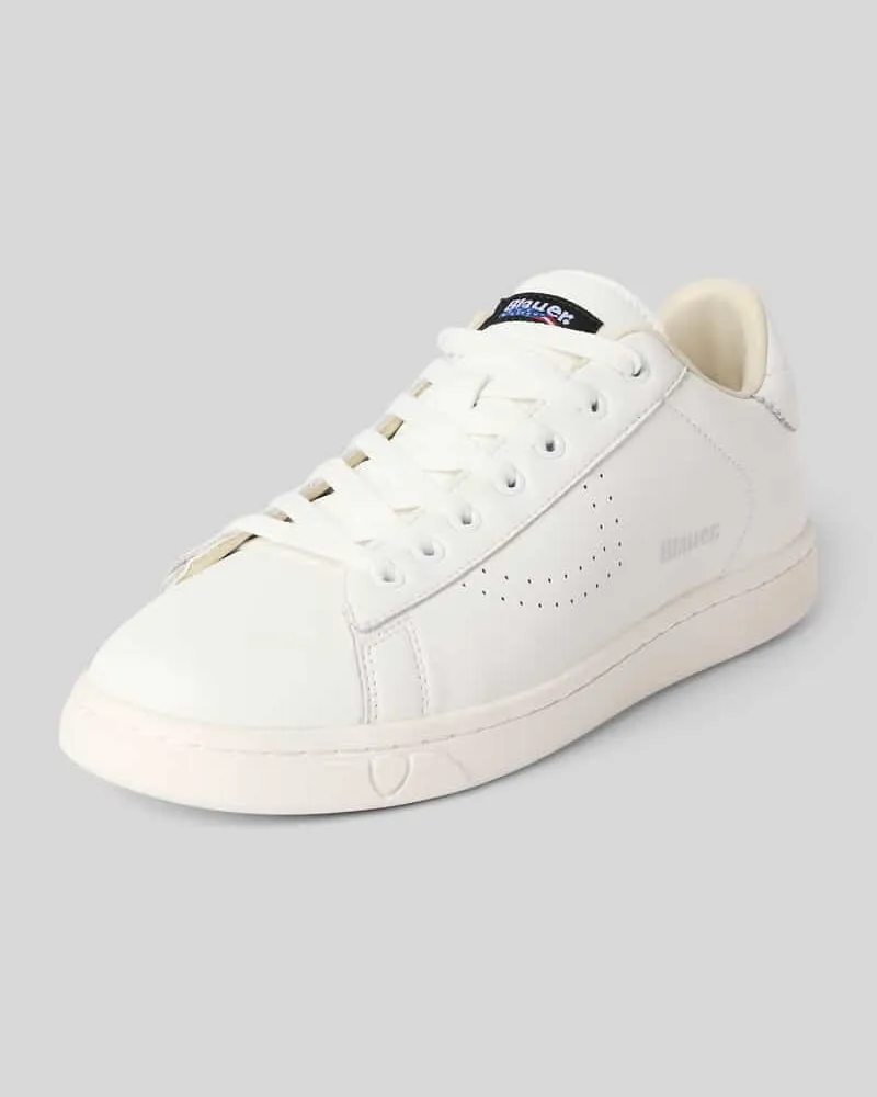 Blauer Sneaker aus echtem Leder Modell 'LOWELL01 Weiss