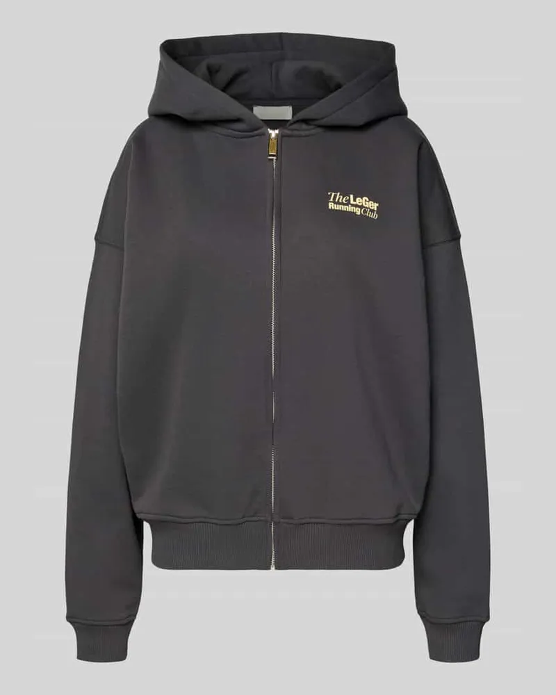LeGer by Lena Gercke Oversized Sweatjacke mit Kapuze Modell 'Admira Dunkelgrau
