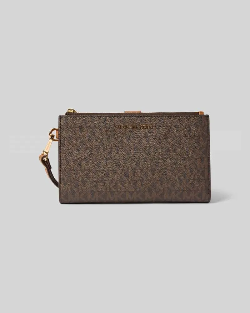 Michael Kors Portemonnaie mit Label-Applikation Modell 'JET SET Mittelbraun