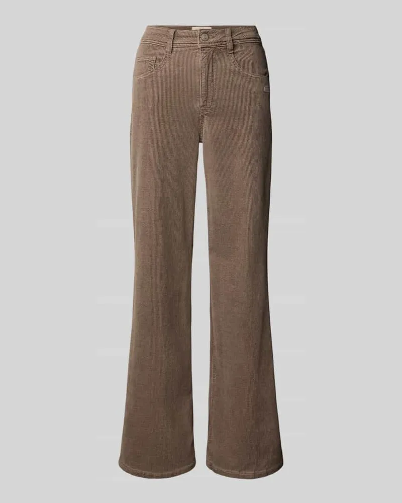 Gang Wide Fit Cordhose mit Label-Detail Modell 'AMELIE WIDE Taupe