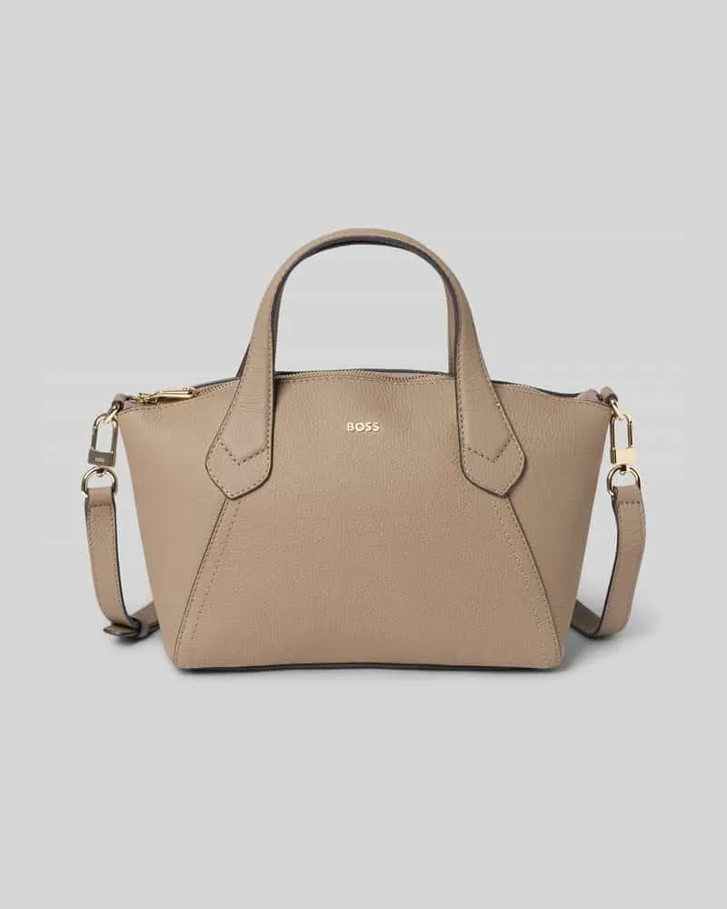 HUGO BOSS Umhängetasche aus echtem Rindsleder Modell 'Lenah Beige