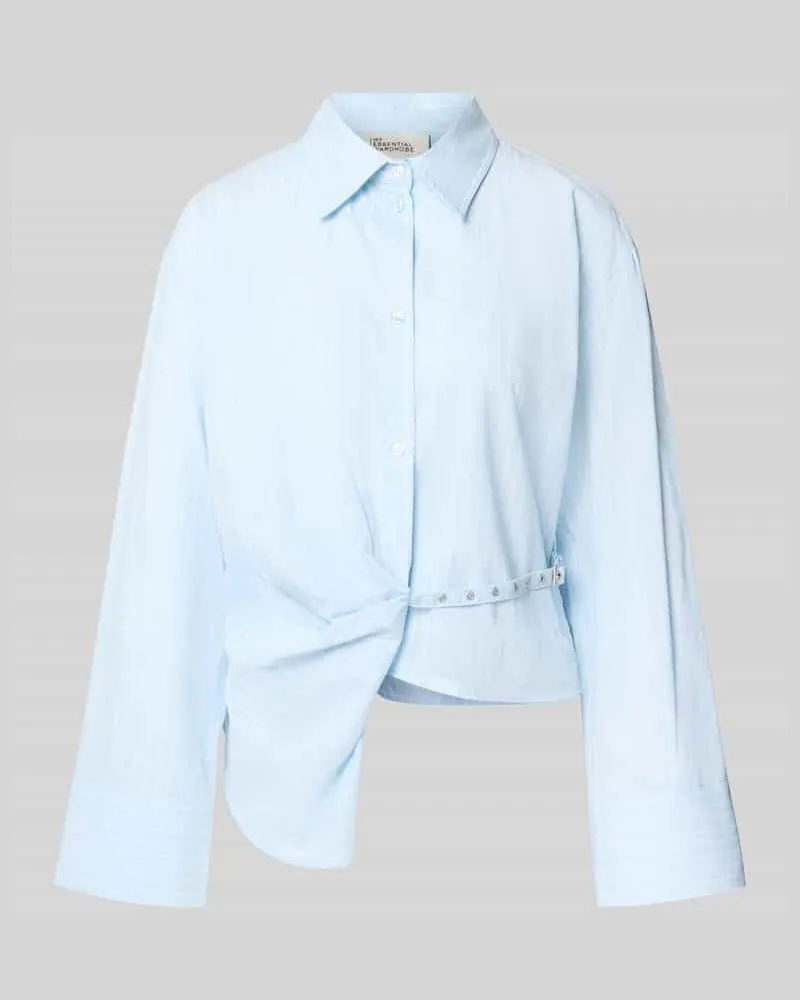 My Essential Wardrobe Regular Fit Hemdbluse aus reiner Baumwolle Modell 'Bella Hellblau