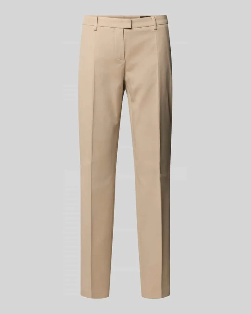 windsor. Straight Fit Stoffhose mit Bügelfalten Beige