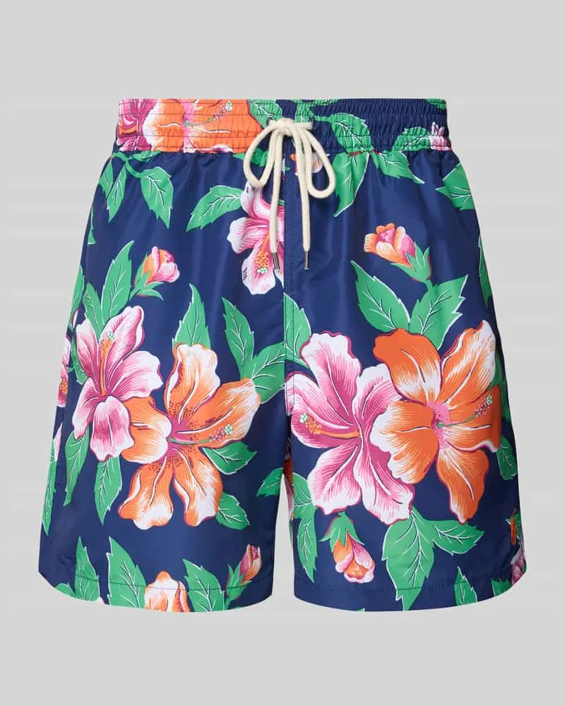 Ralph Lauren Badehose mit elastischem Bund und Gesäßtasche Dunkelblau