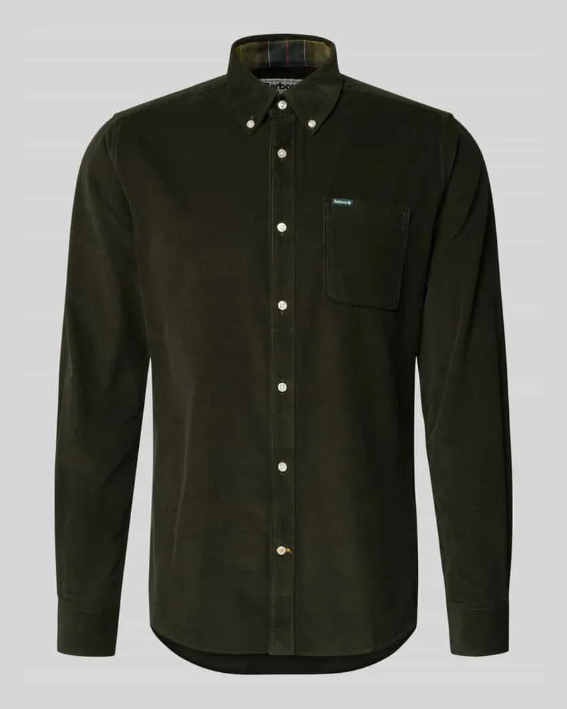 Barbour Tailored Fit Freizeithemd aus reiner Baumwolle Dunkelgruen