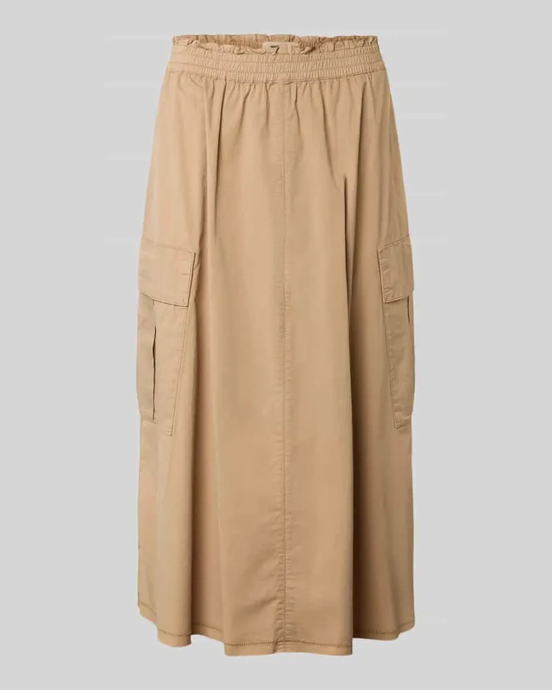 Mos Mosh Midirock mit elastischem Bund Modell 'Dahlia Beige