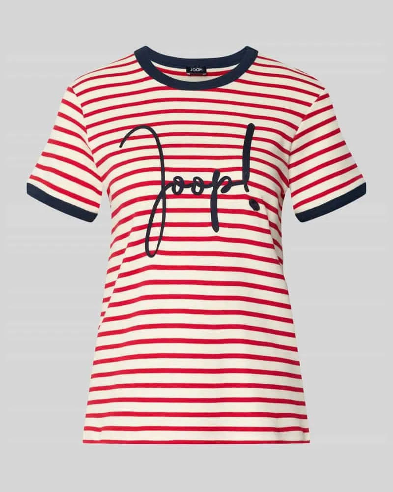 JOOP! T-Shirt mit Label-Stitching Modell 'Trinity Rot