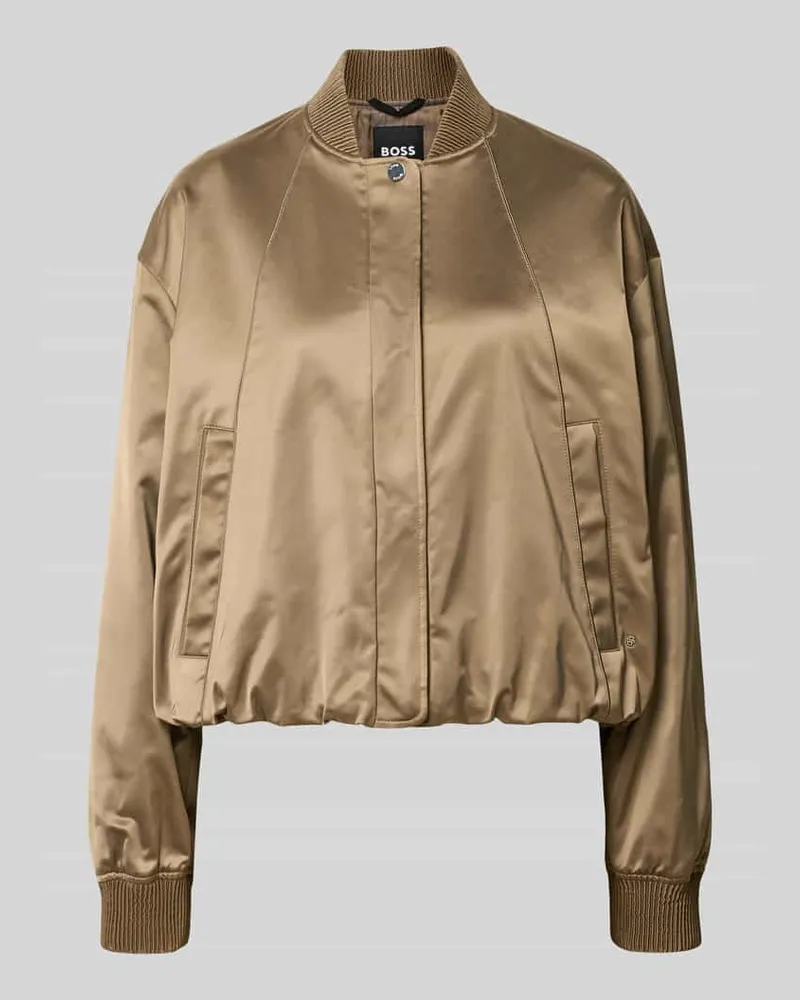 HUGO BOSS Regular Fit Blouson mit Leistentaschen Modell 'Petticali Taupe
