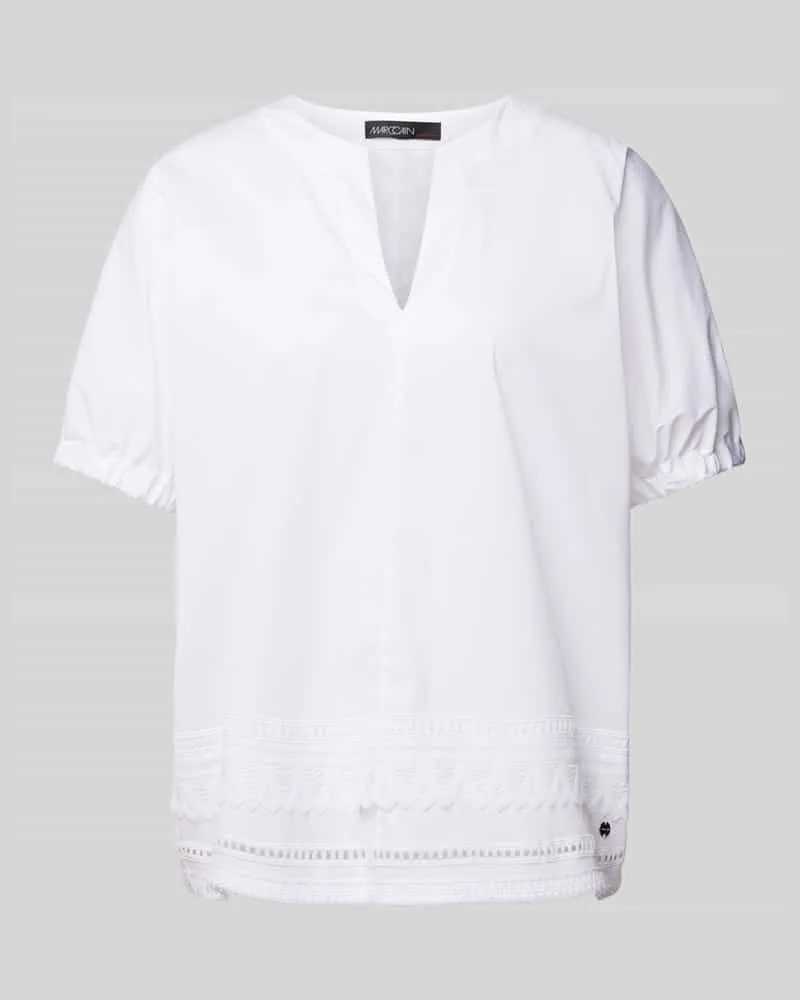 Marc Cain Bluse mit V-Ausschnitt Offwhite