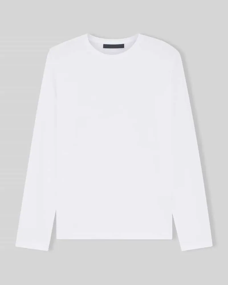 HUGO BOSS Regular Fit Langarmshirt aus reiner Baumwolle Modell 'TOWNLEY 7' - BECKHAM x Weiss